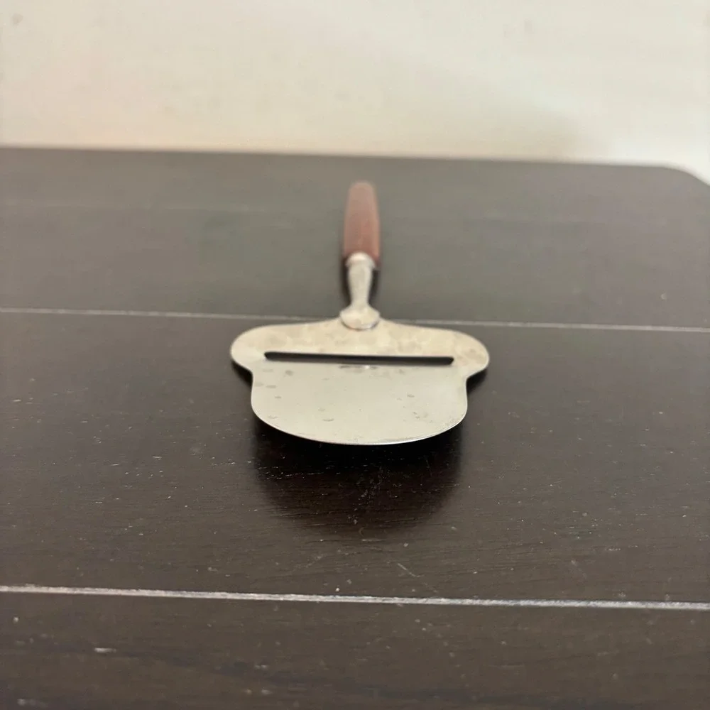 Vintage MCM | Wood Handle Cheese Plane Slicer | Stainless Steel